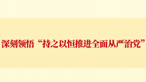  深刻领悟“持之以恒推进全面从严治党”